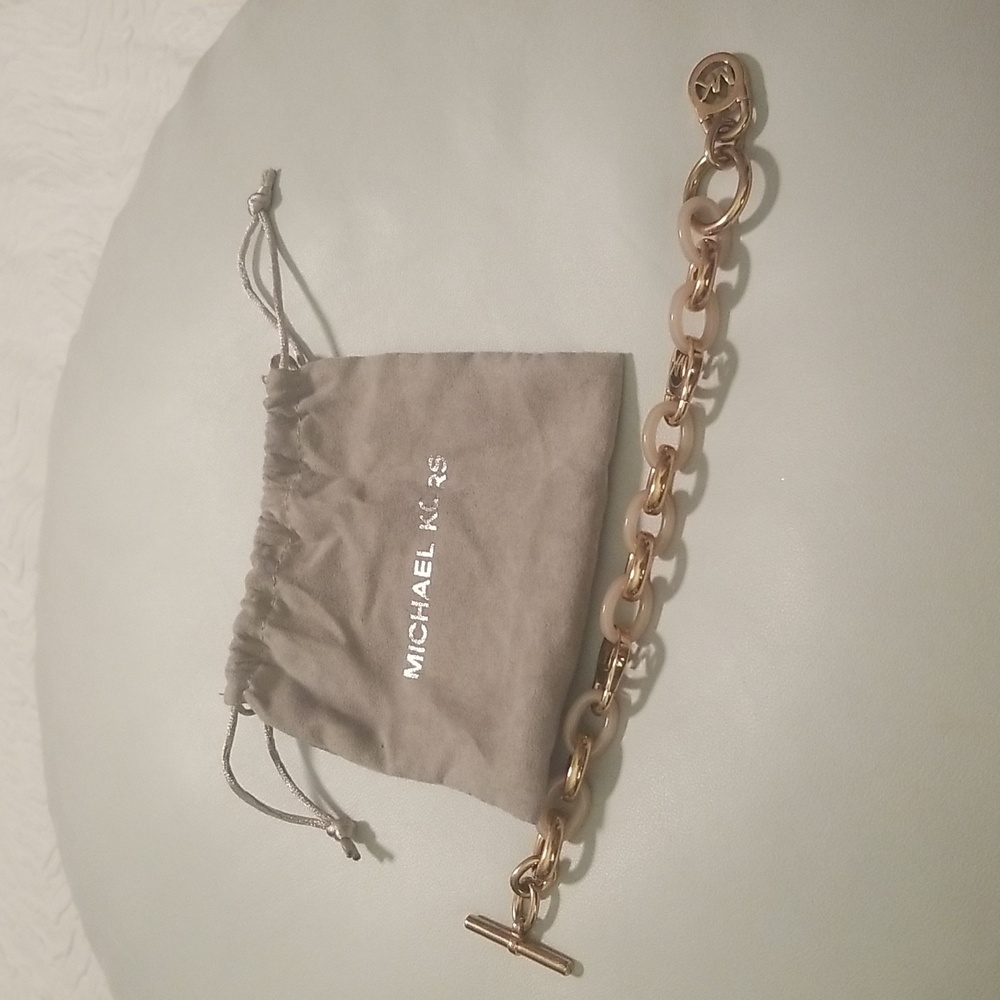 Women's Michael Kors Bracelet; Pink and Goldtone Links; Size 9" - Picture 5 of 5